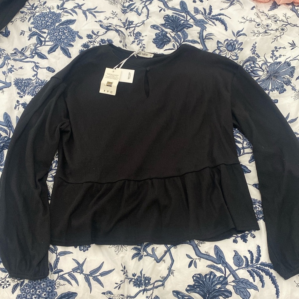 NWT Waffle Knit Peplum top